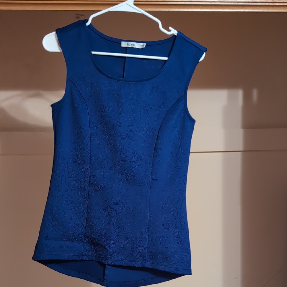 BCX Navy Embossed Tank Top